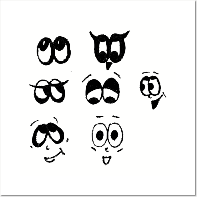 Funny design of eyes Wall Art by artbyluko